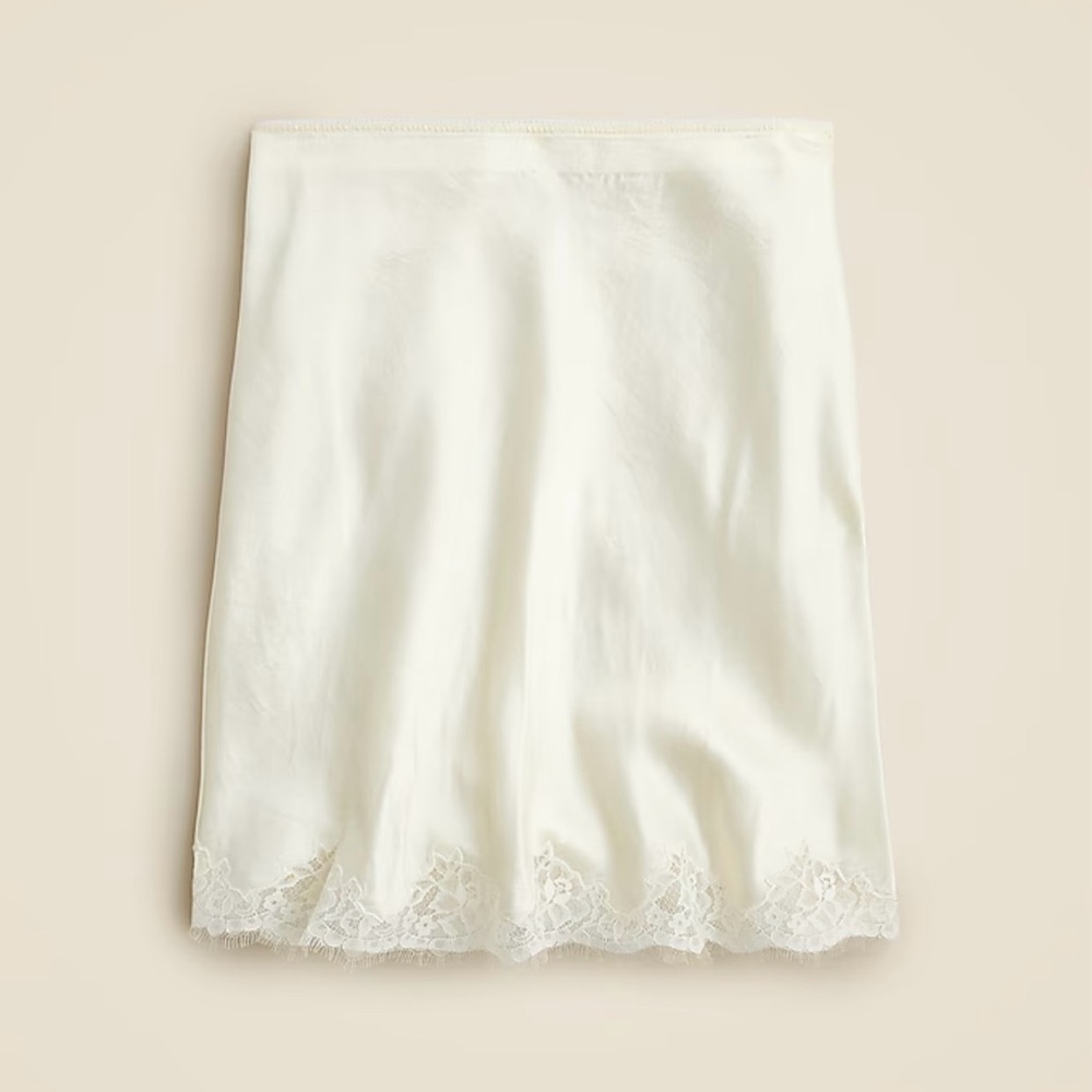 J. Crew Lace Trim Slip Skirt